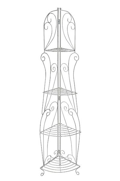 CLP Standregal Irma Eisen, Eckregal mit vier Ablagen günstig online kaufen