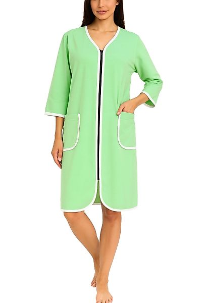 Aquarti Damenbademantel Damen Bademantel Morgenmantel Reißverschluss günstig online kaufen