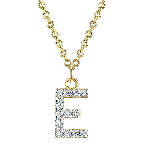 Glanzstücke München Silberkette Buchstabe E gelbgold, günstig online kaufen