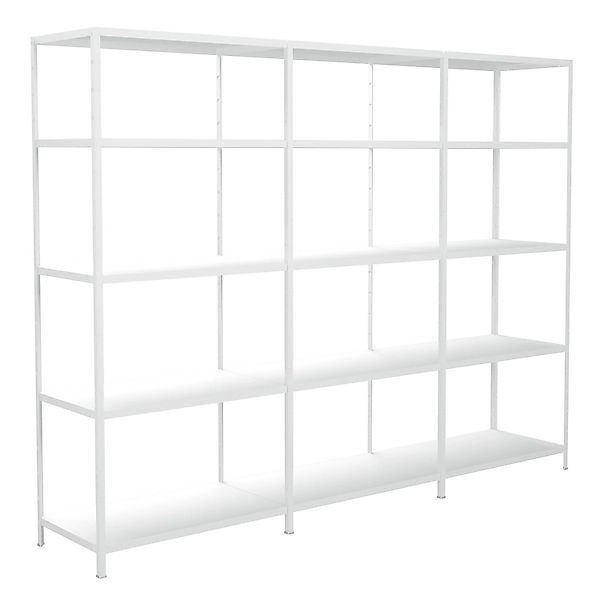 Schulte Steck-Grund- und 2 x Anbauregale 200 cm x 320 cm x 50 cm Weiß günstig online kaufen