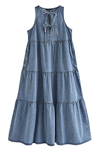 Next Jeanskleid Jeans-Hängerkleid mit Bindedetail vorne günstig online kaufen
