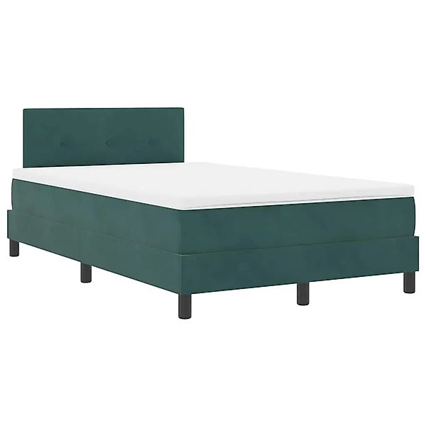 vidaXL Boxspringbett mit Matratze Dunkelgrün 120 x 190 cm Stoff 3339161 günstig online kaufen