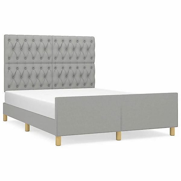 vidaXL Bettgestell mit Kopfteil Hellgrau 140x190 cm Stoff Modell 51379034 günstig online kaufen