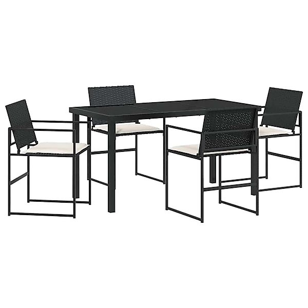 vidaXL Garten Essgruppe 5-Tlg Schwarz Poly Rattan 3379330 günstig online kaufen