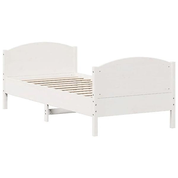 vidaXL Massivholzbett ohne Matratze Weiß 75x190 cm Kiefernholz 842575 günstig online kaufen