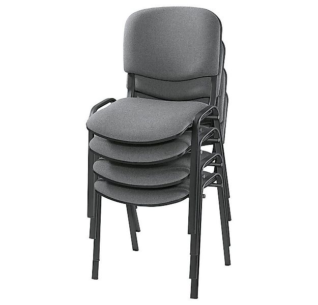 Nowy Styl Besucherstuhl 4 Besucherstühle ISO BLACK stapelbar grau gemustert günstig online kaufen