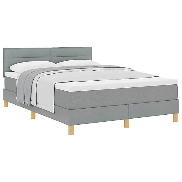 vidaXL Boxspringbett mit Matratze Hellgrau 140 x 190 cm Stoff 3338839 günstig online kaufen
