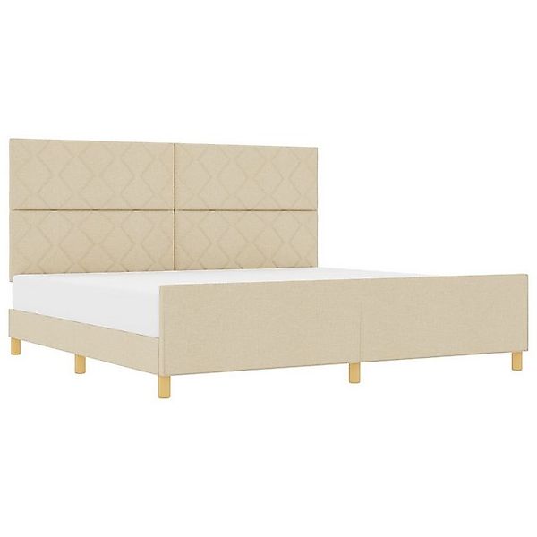 vidaXL Bett Bettgestell Creme 200x200 cm aus Stoff (1-tlg) günstig online kaufen