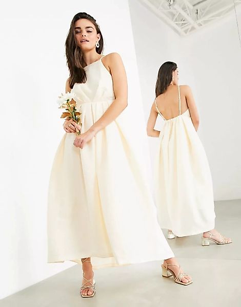 ASOS EDITION – Clementine – Neckholder-Hochzeitskleid mit Faltendetail und günstig online kaufen