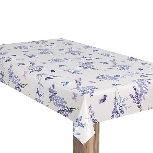 laro Tischdecke Wachstuch-Tischdecke Gartentischdecke Lavendel Blau günstig online kaufen