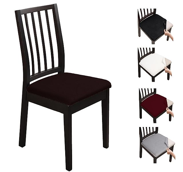 Coonoor Stuhlhusse Esszimmerstuhlbezug, Samt Stuhlhusse, elastische Sitzkis günstig online kaufen