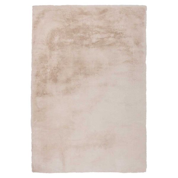 Moderner Teppich aus Kunstfell Creme Weiß günstig online kaufen