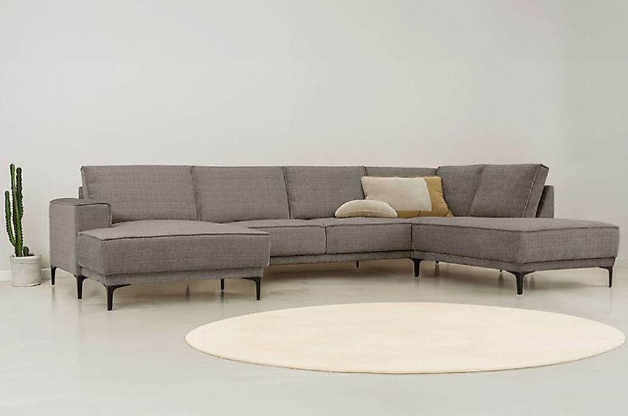 Places of Style Wohnlandschaft »XXL Sofa Oland, Struktur, Flachgewebe, Luxu günstig online kaufen
