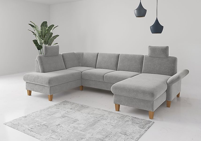 Home affaire Wohnlandschaft "Rochelle, U-Form" optional mit Armteilverstell günstig online kaufen
