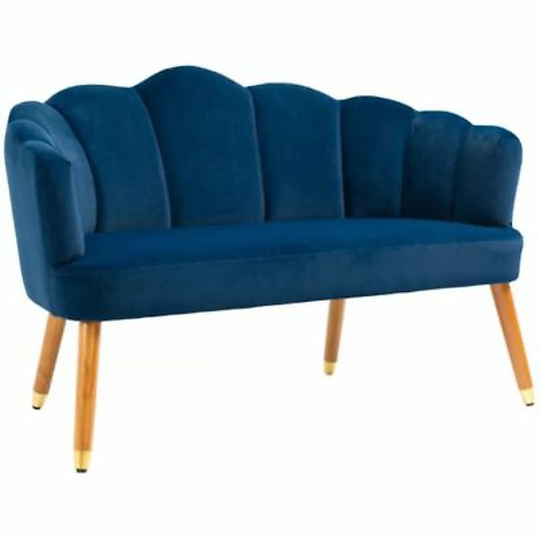HOMCOM Sofa mit Muscheldesignrückenlehne blau günstig online kaufen