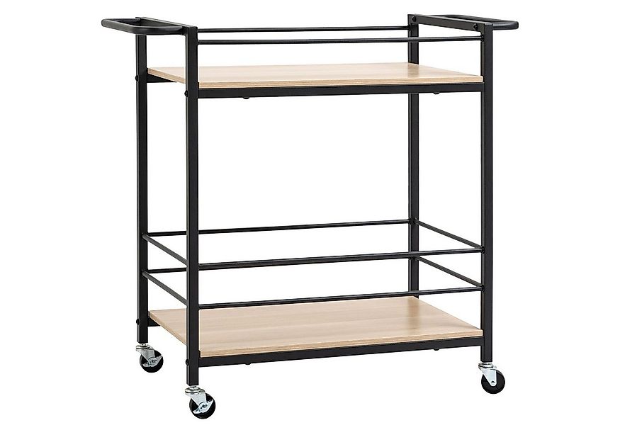 HOMCOM Servierwagen Küchenwagen mit 2 Ablagen, 4 Rollen, (Küchenrollwagen, günstig online kaufen
