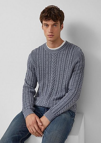 s.Oliver Longpullover Strickpullover Baumwollpullover mit Zopfmuster und Ga günstig online kaufen