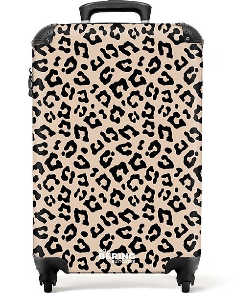 NoBoringSuitcases.com© Hartschalen-Trolley Beige mit schwarzem Pantherdruck günstig online kaufen