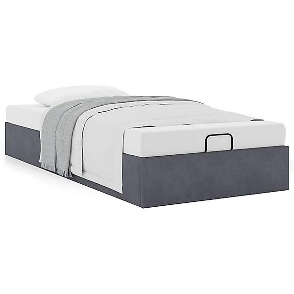 vidaXL Bettgestell Ottoman-Bett ohne Matratze Dunkelgrau 90x190 cm Samt günstig online kaufen