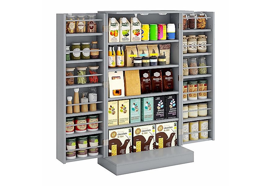 KOMFOTTEU Mehrzweckschrank Küchenschrank Vorratschrank mit Türablagen & 6 v günstig online kaufen