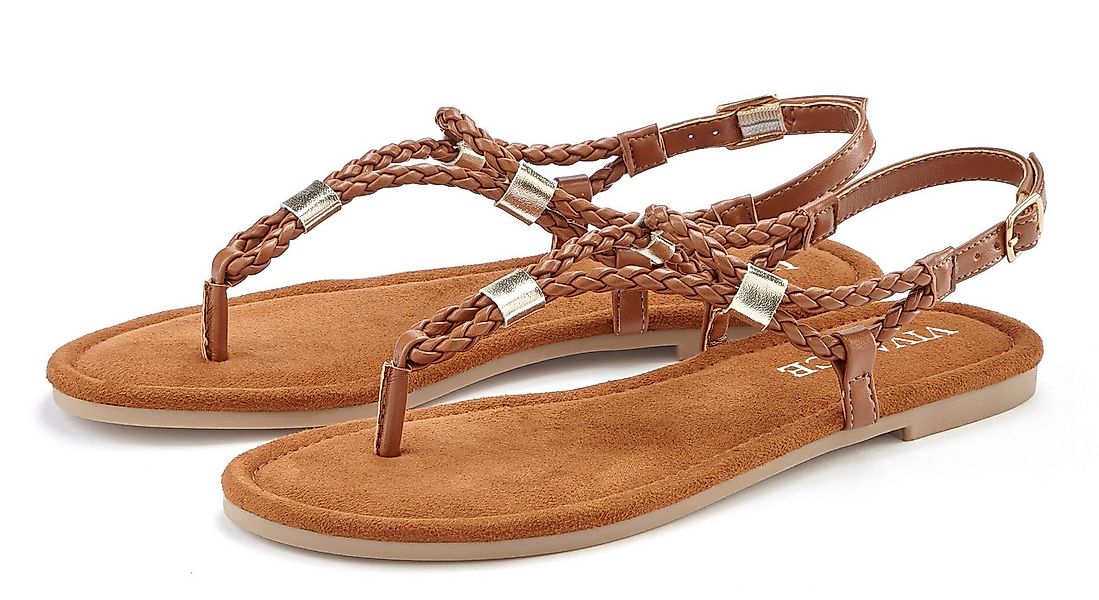 Vivance Sandale Zehentrenner, Sommerschuh, Sandalette mit raffinierten Riem günstig online kaufen