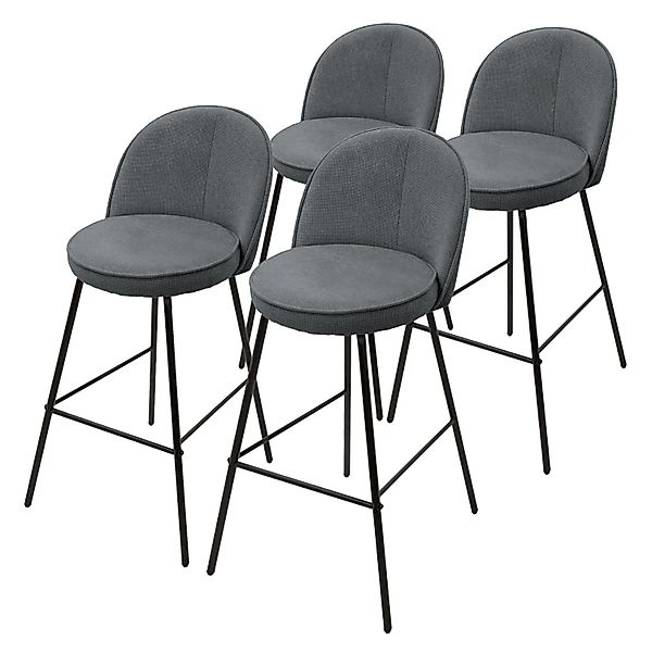 ML-Design Barhocker 4Er Set Anthrazit 75 cm Hoch mit Stoffbezug günstig online kaufen