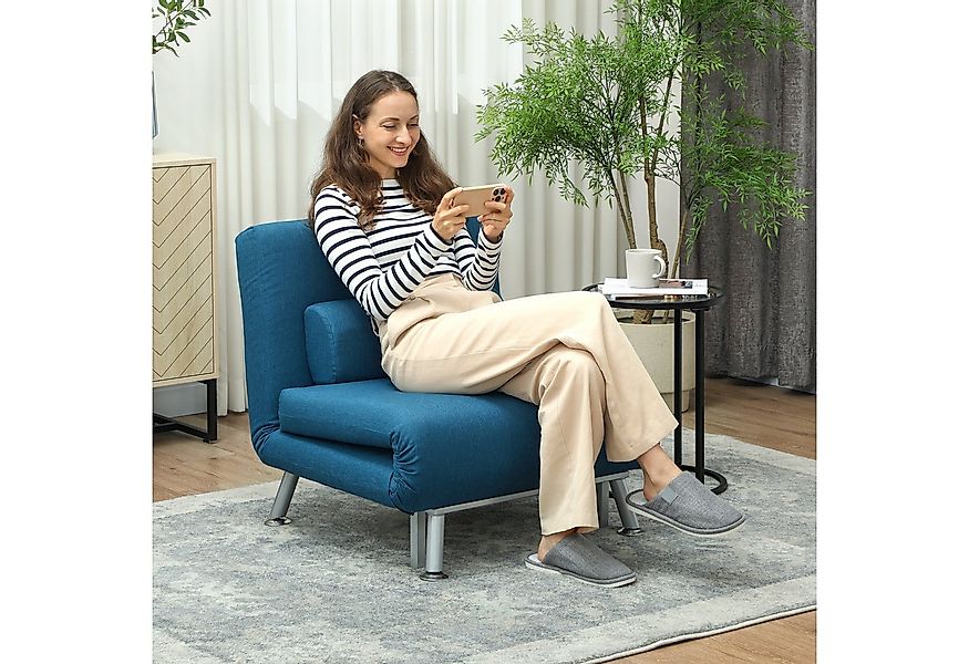 HOMCOM Sessel mit Bettfunktion, Rückenkissen (klappbarer Relaxsessel, 1-St. günstig online kaufen