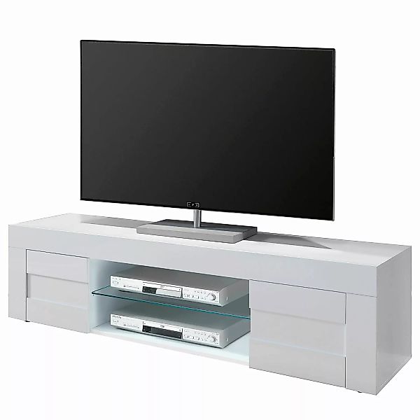 home24 LC Spa TV-Lowboard Easy Hochglanz Weiß Spanplatte 181x44x42 cm (BxHx günstig online kaufen