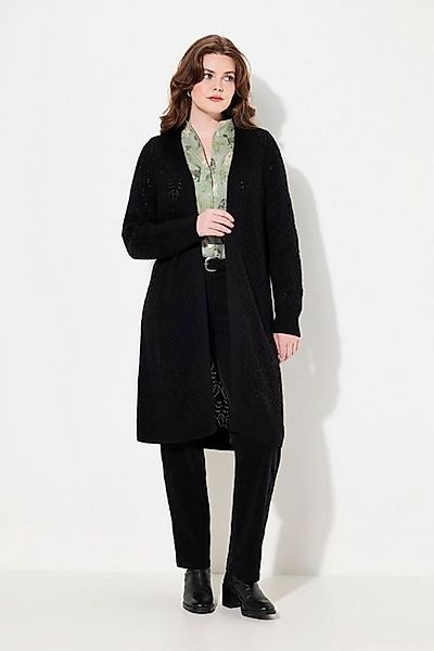 Ulla Popken Langjacke Long-Strickjacke Struktur offenes Modell günstig online kaufen