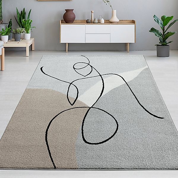 Carpetia Teppich Designer-Teppich in Pastell-Grautönen mit günstig online kaufen