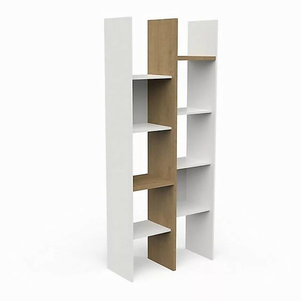 habeig Bücherregal Standregal Aktenschrank Schrank Kommode Weiß Natur, beli günstig online kaufen