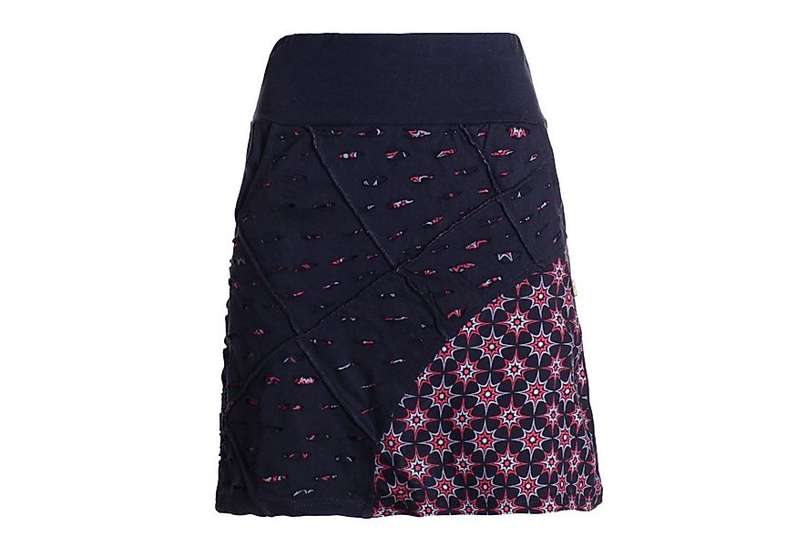 Vishes Minirock Damen A-Linie Rock Baumwolle Blumen-Muster elastischer Bund günstig online kaufen