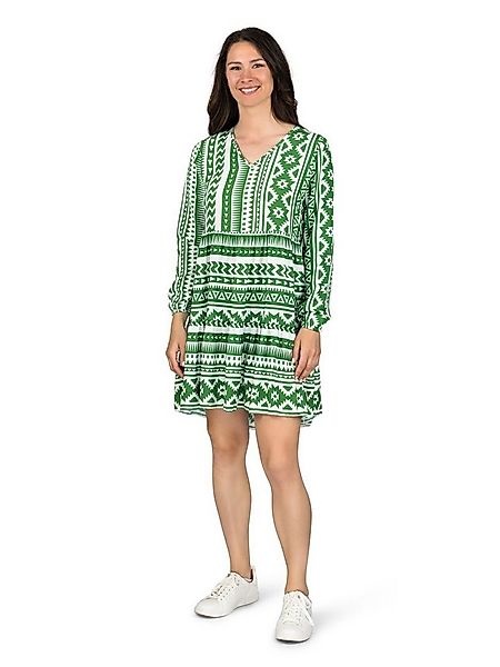 DENIMFY Sommerkleid Damen Kleid DFIda A-Linie langarm Freizeitkleid mit V-A günstig online kaufen