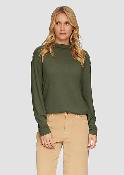 s.Oliver Langarmshirt T-Shirt Longsleeve aus gebürstetem günstig online kaufen