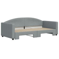 vidaXL Bett Tagesbett Ausziehbar Hellgrau 90x190 günstig online kaufen