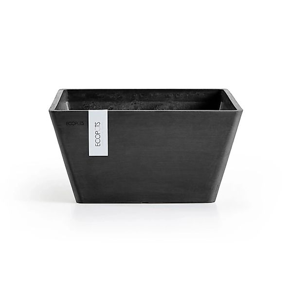Ecopots Pflanzschale Berlin Quadratisch Dunkelgrau 31 cm x 15,5 cm günstig online kaufen