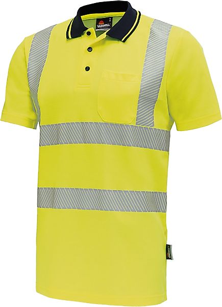 vizwell Warnschutz-Shirt Poloshirt Arbeitsshirt Polo-Shirt leuchtfarbe günstig online kaufen