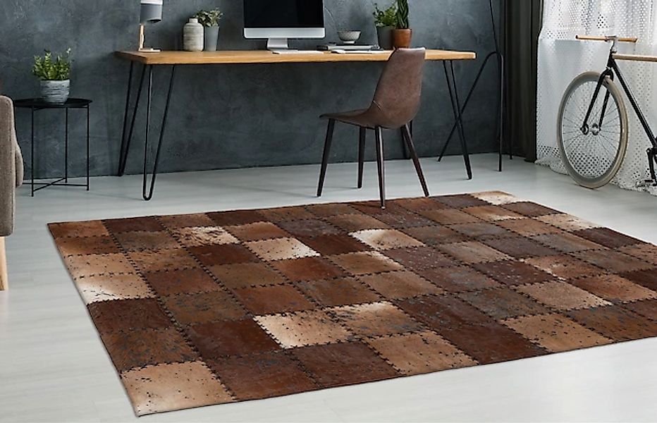 calo-deluxe Fellteppich »Rankel 205 Lederteppich«, rechteckig, 5 mm Höhe, f günstig online kaufen