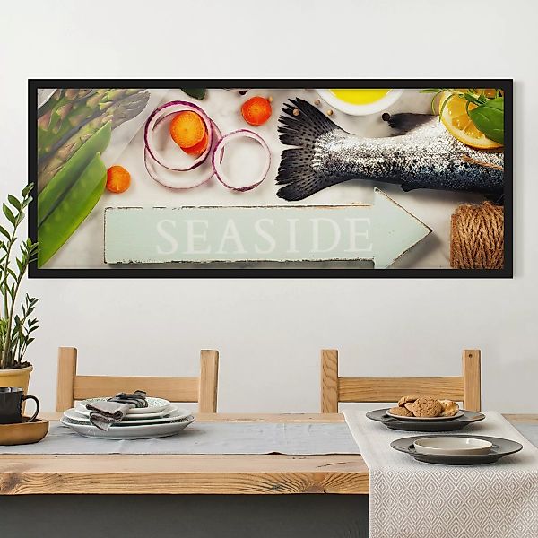 Bild mit Rahmen Küche - Panorama Seaside günstig online kaufen