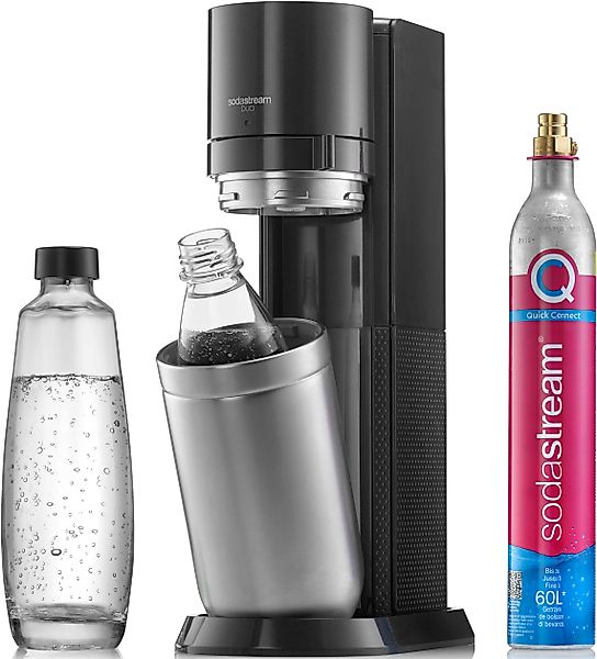 SodaStream Wassersprudler »DUO«, (Set, 4 tlg.), CO2-Zylinder, 1L Glasflasch günstig online kaufen