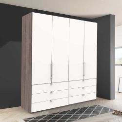 Kleiderschrank Jugendstil mit Falttüren sechs Schubladen günstig online kaufen