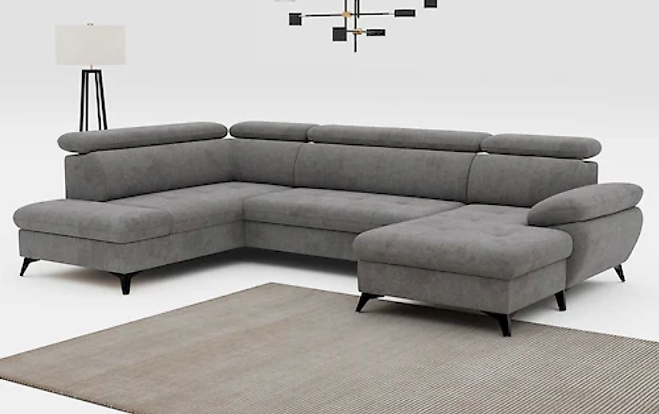 COTTA Wohnlandschaft "Hudson U-Form, B: 324 cm" mit Kopfteilverstellung, op günstig online kaufen