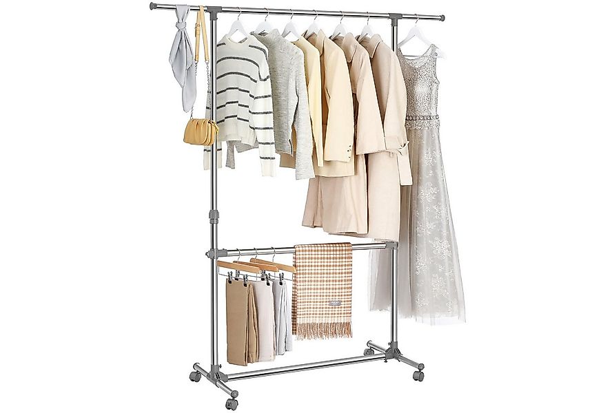 SONGMICS Kleiderständer, höhenverstellbare, ausziehbare Kleiderstange günstig online kaufen