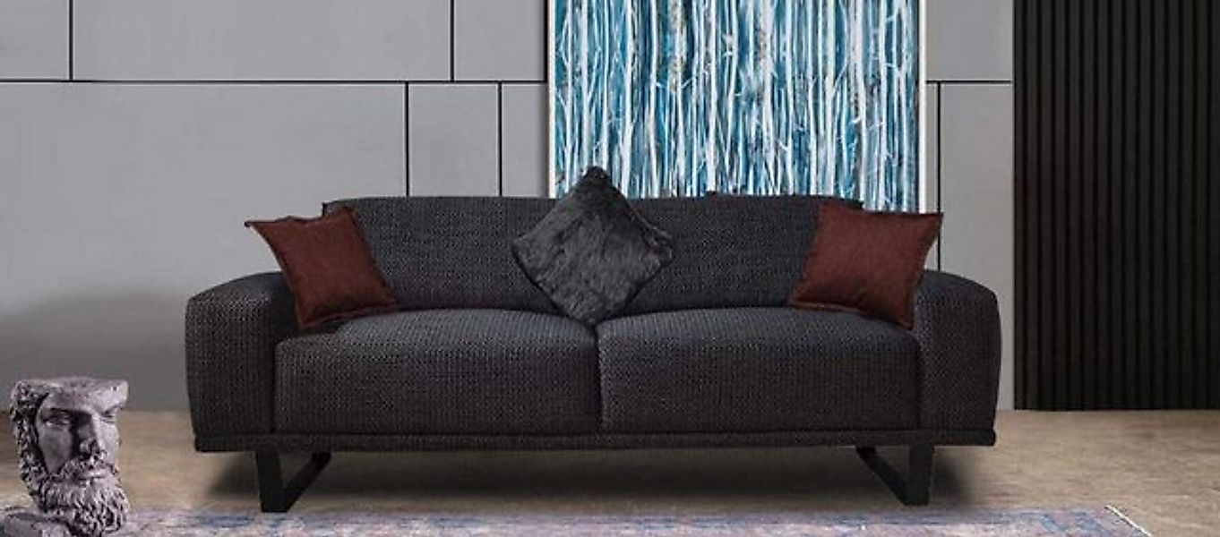 Xlmoebel Sofa Luxuriöses schwarzes Wohnzimmer-Sofa mit 3 Sitzplätzen im, He günstig online kaufen