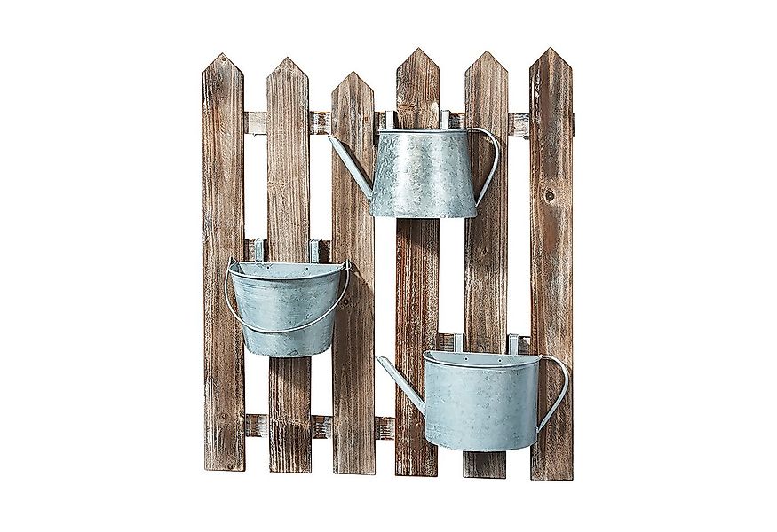 Kobolo Blumentopf Blumenkasten aus Holz - 3 Metallbehälter mit Haken, aus H günstig online kaufen