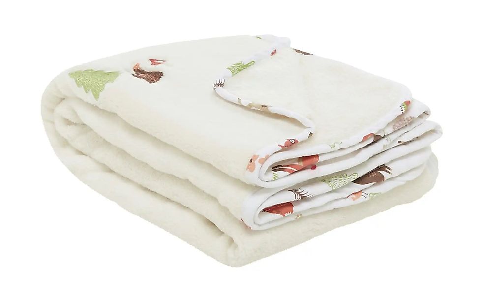 Uups Coralfleecedecke  Wald & Wiese ¦ beige ¦ Synthetik ¦ Maße (cm): B: 75 günstig online kaufen