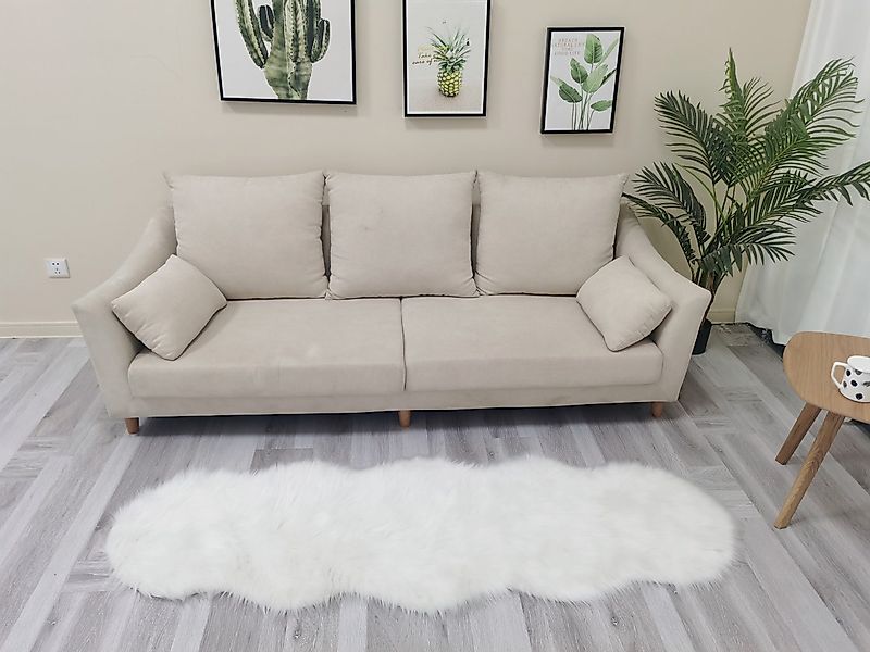 Elegear Fellteppich Fellteppich Wollimitat Kunstfell, Hochflor-Teppich günstig online kaufen