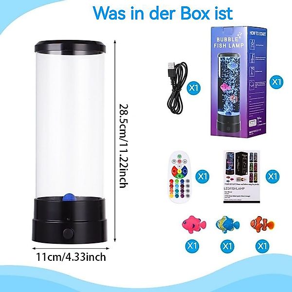 QUBEBU LED Dekolicht Lavalampe LED Fischlampe günstig online kaufen