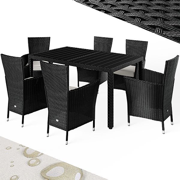 Casaria Garten-Essgruppe, (7-tlg), Gartenmöbel Set 6 günstig online kaufen