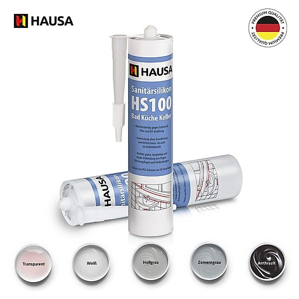 Hausa Silikon HS100, Sanitärsilikon HS100, Kartusche günstig online kaufen